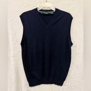 Bobby Jones Mens Sweater Vest Medium Peruvian Pima Cotton Golf Layer Navy Blue